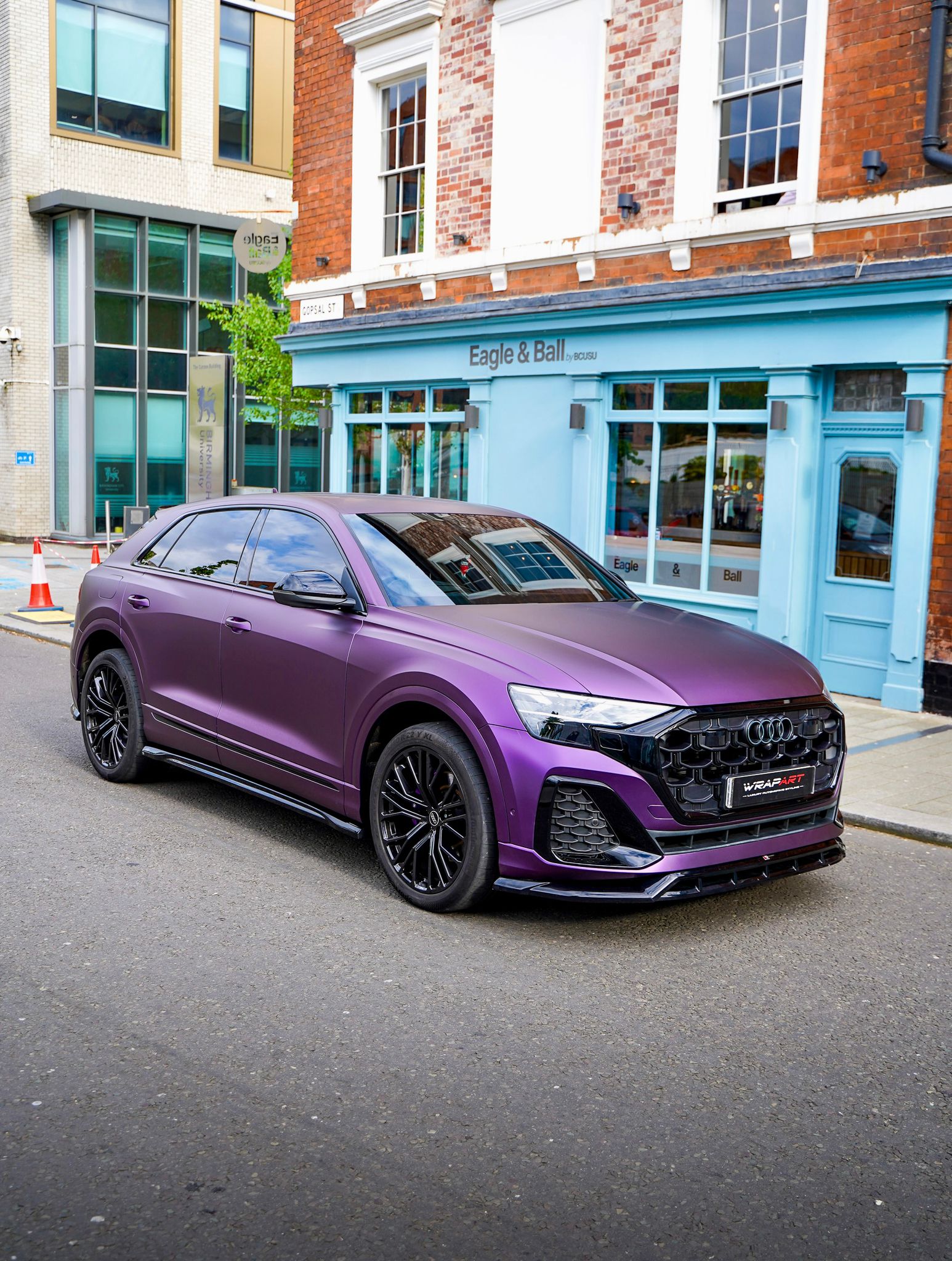 Audi Q8 wrapped in Teckwrap SMT03 Satin Metallic Venetian Violet