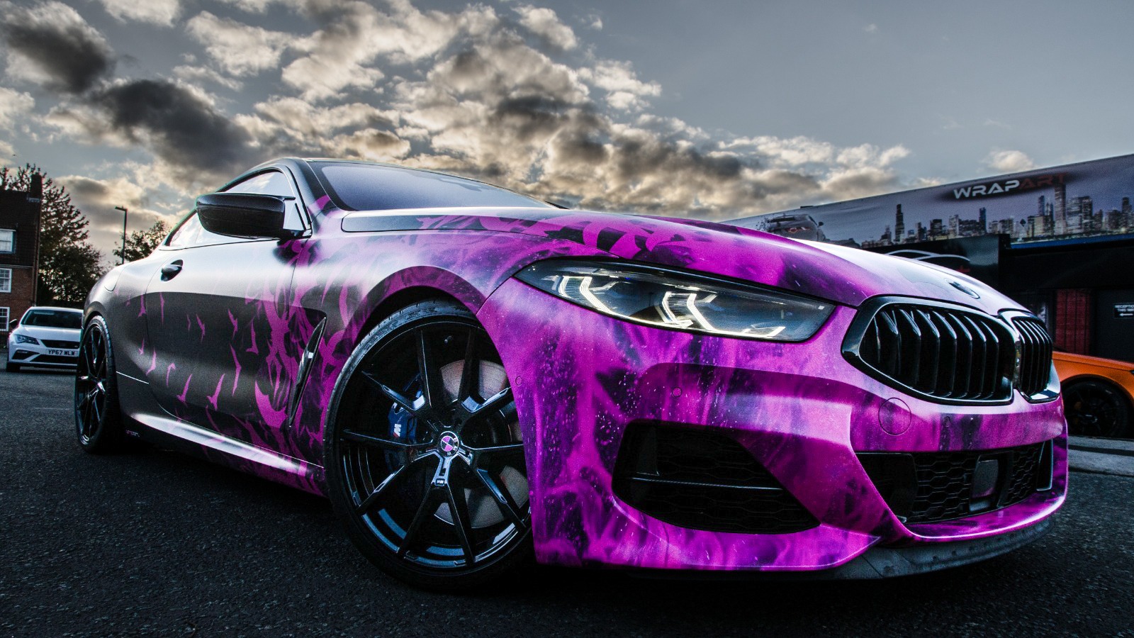 BMW M8 Bat Girl Wrap Rear Quarter Birmingham