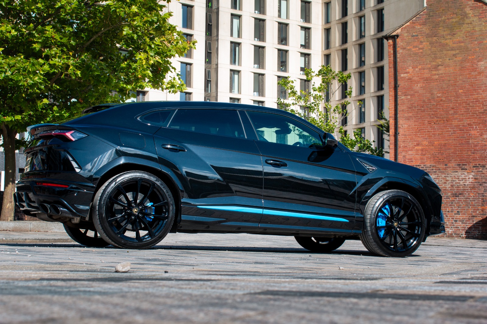 Lamborghini Urus Metallic Black Wrap with Blue Accents and Caliper Painting in Birmingham 5