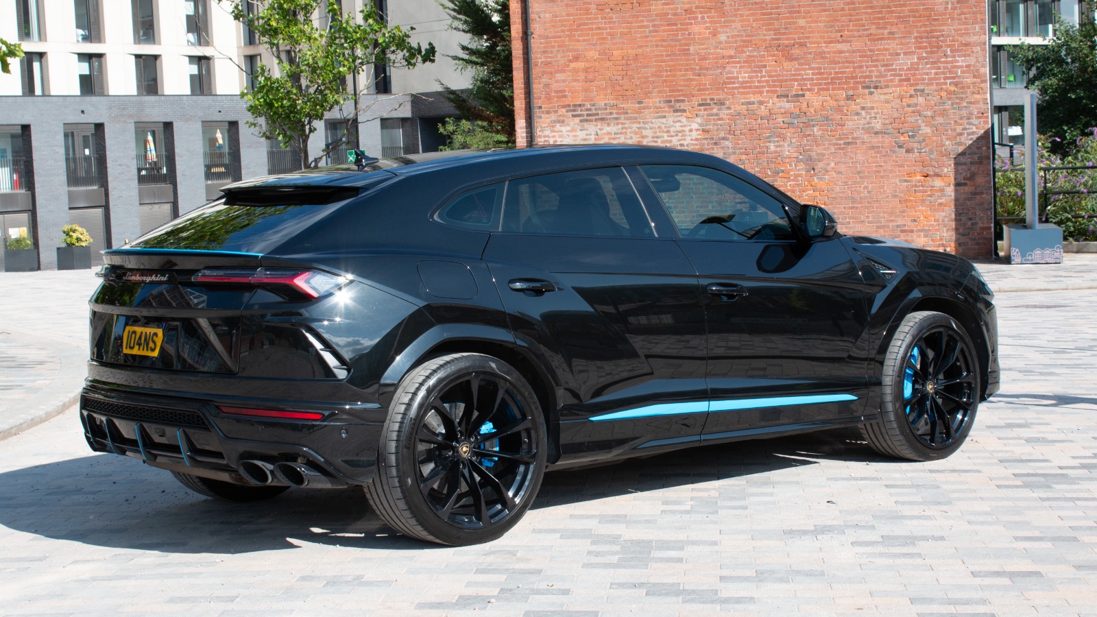 Lamborghini Urus Metallic Black Wrap with Blue Accents and Caliper Painting in Birmingham 4