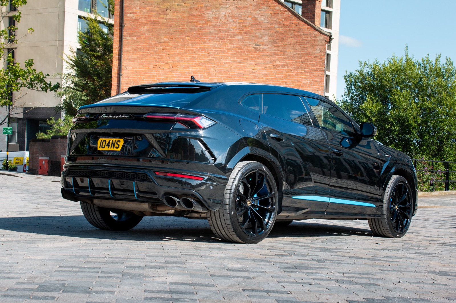 Lamborghini Urus Metallic Black Wrap with Blue Accents and Caliper Painting in Birmingham 3