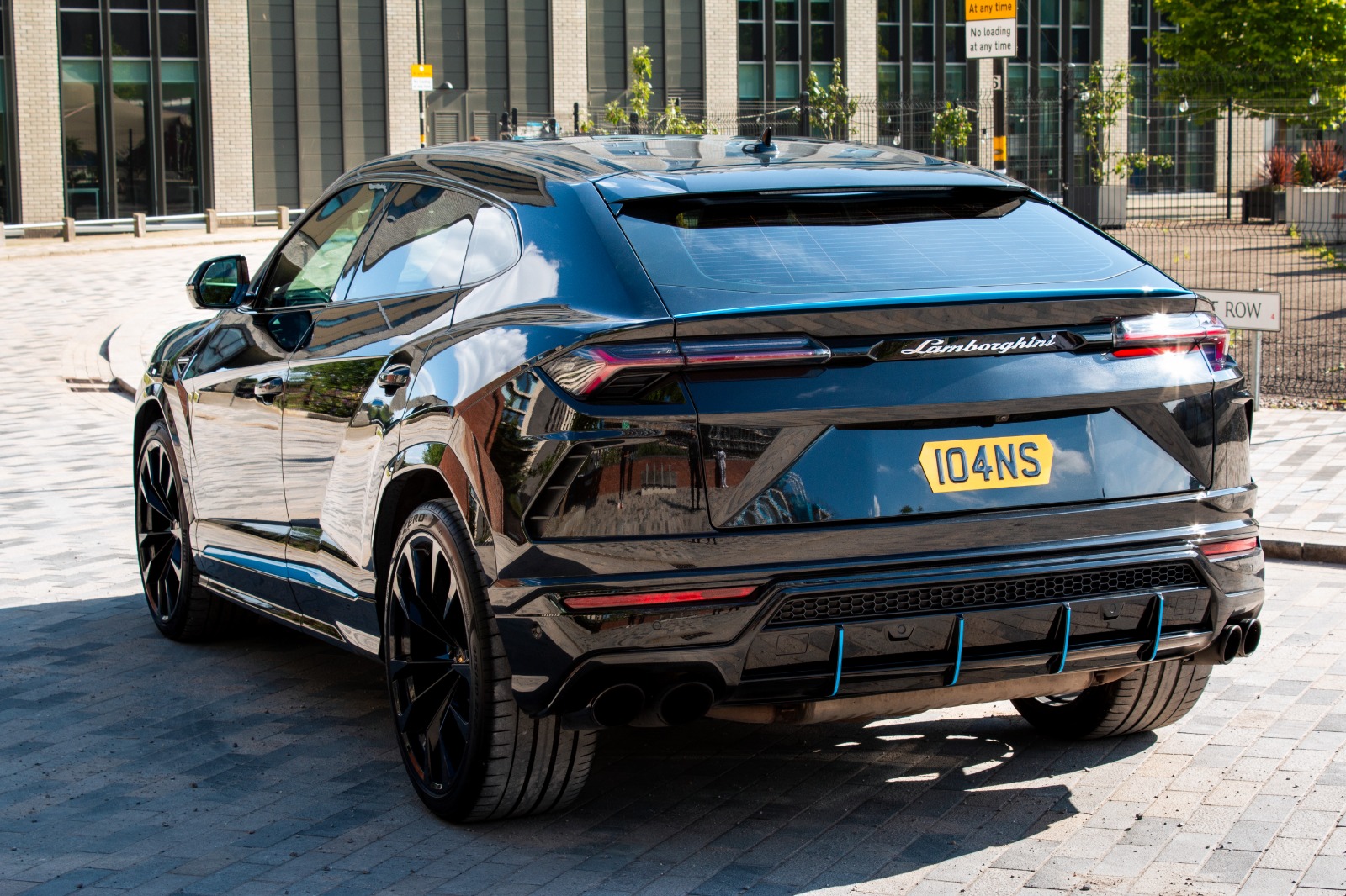 Lamborghini Urus Metallic Black Wrap with Blue Accents and Caliper Painting in Birmingham 2