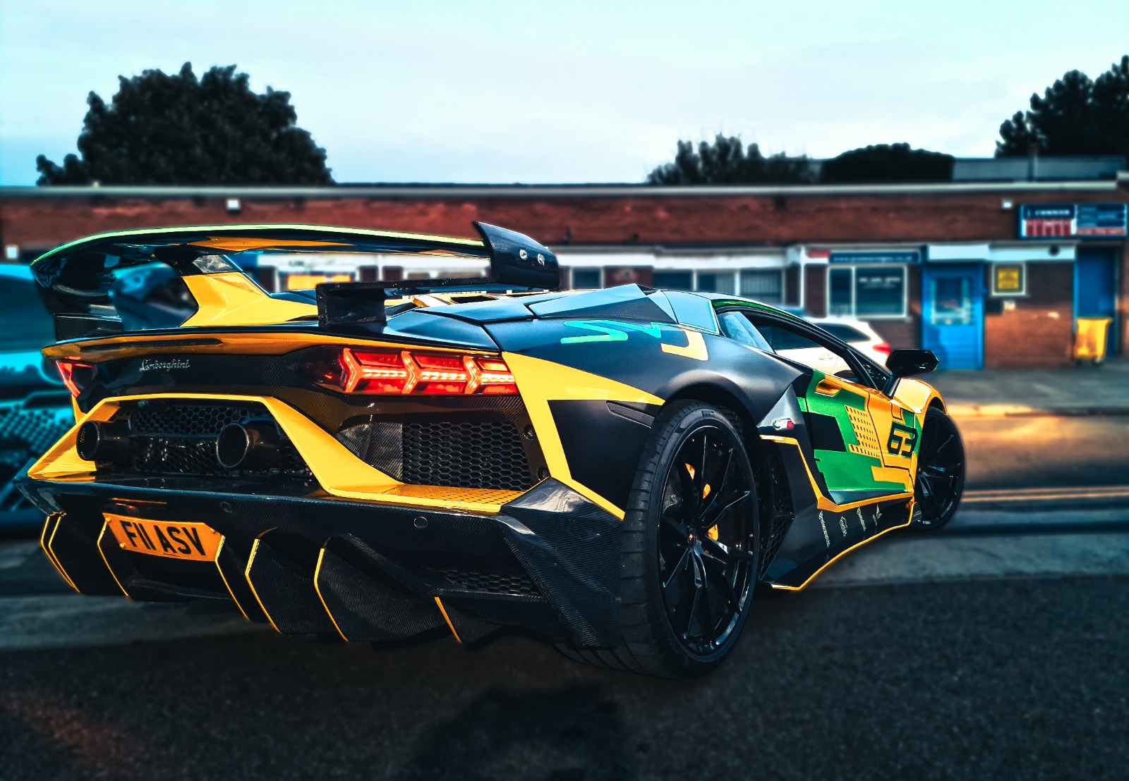 Lamborghini Aventador SVJ 63 rear three-quarter view