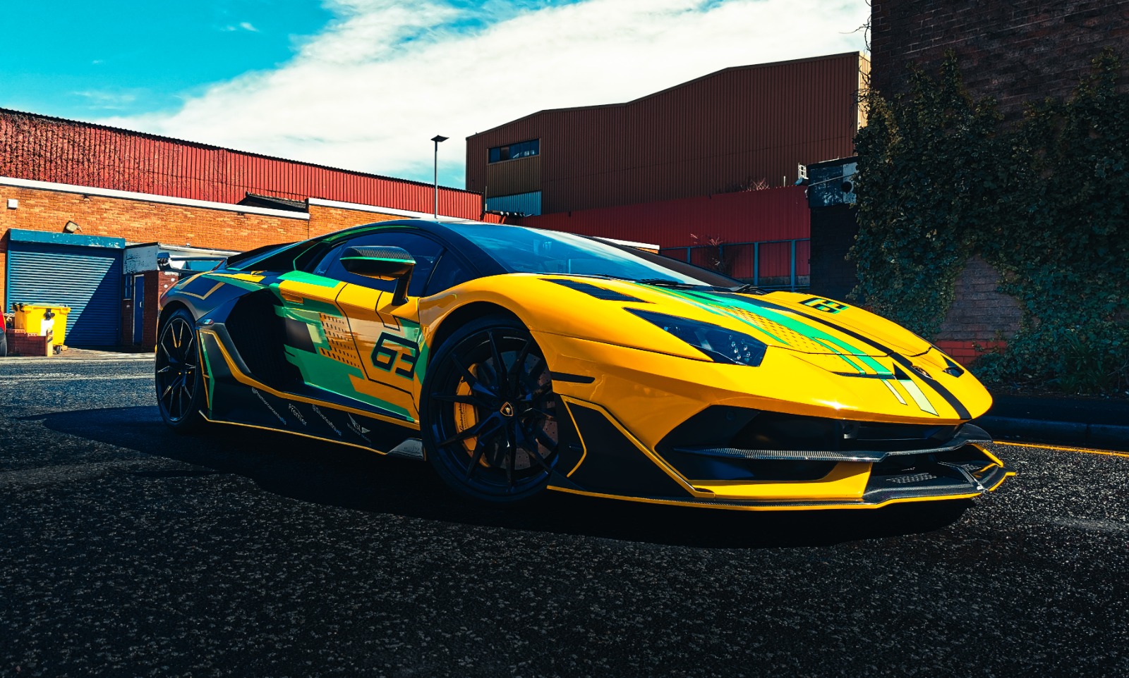 Lamborghini Aventador SVJ 63 race wrap front view