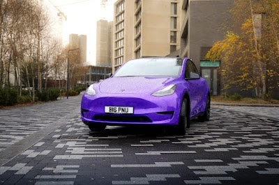 Tesla Full Wrap in Passionate Purple Gloss in Birmingham 4